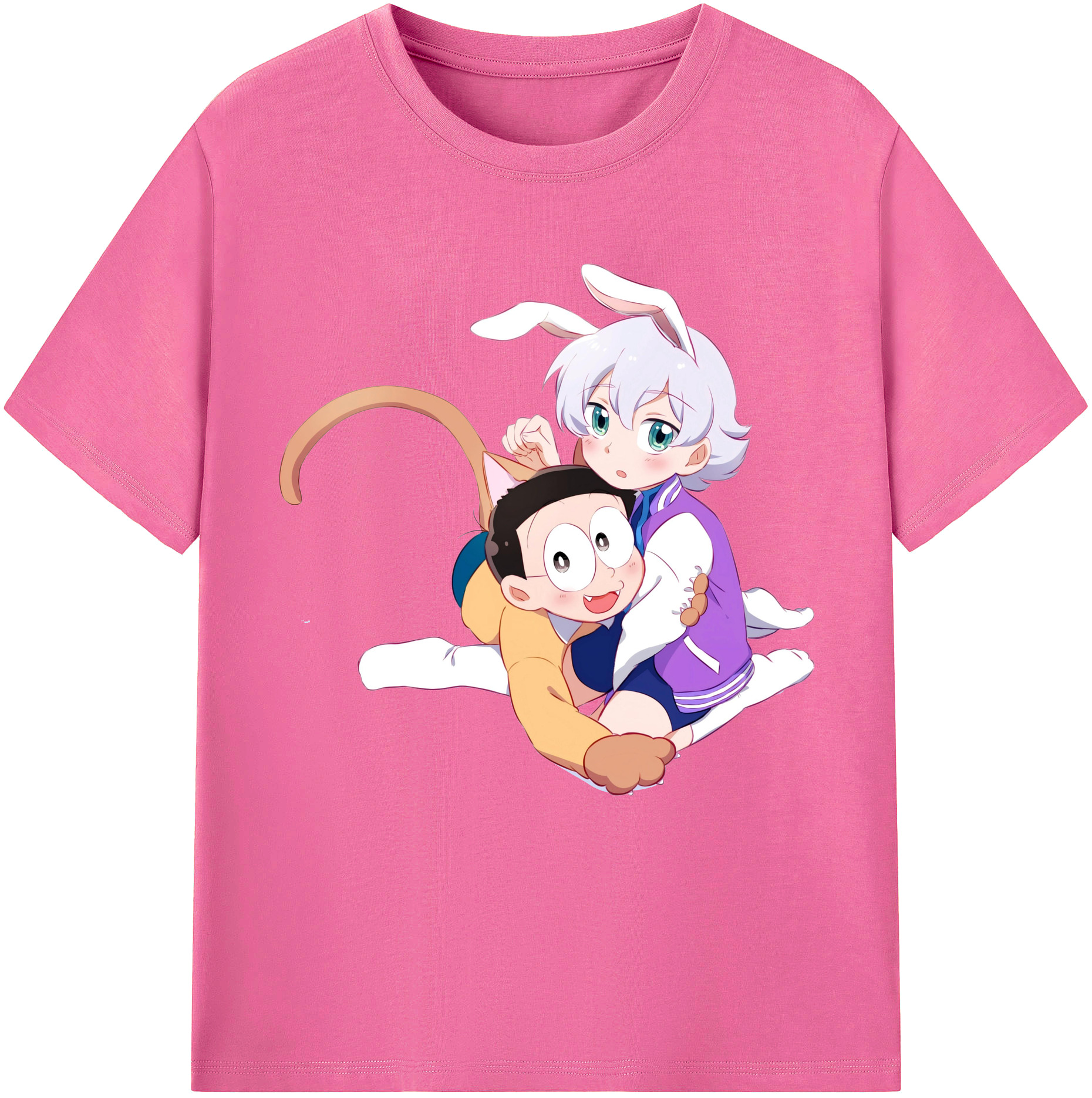 （画像用） ドラえもん 野比 のび太 Doraemon Nobita Nobi レディースカジュアルプリントTシャツ（綿100％）